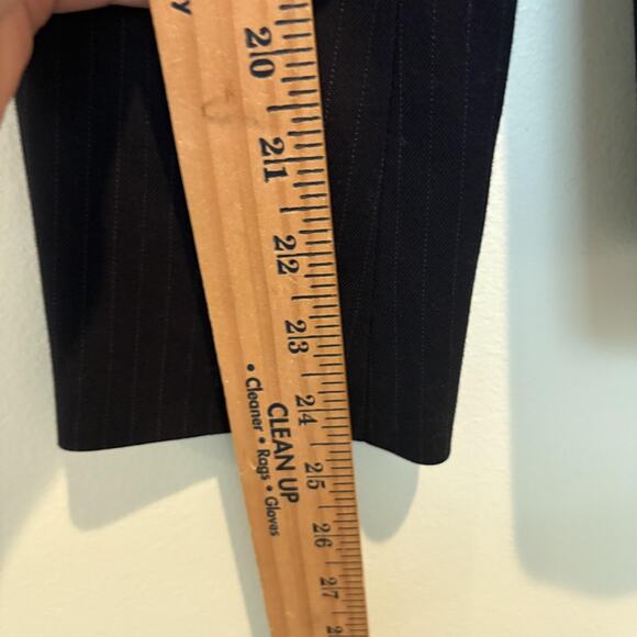Banana Republic Blazer Womens 8 Black Pinstripe Two Button Office Career Jacket - Picture 12 of 15